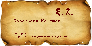 Rosenberg Kelemen névjegykártya
